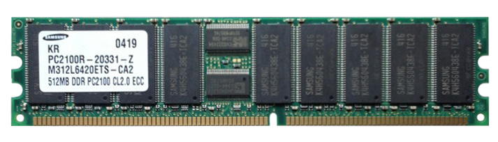 M312L6420ETS-CA2 Samsung 512MB PC2100 DDR-266MHz Registered ECC CL2.5 184-Pin DIMM 2.5V Memory Module