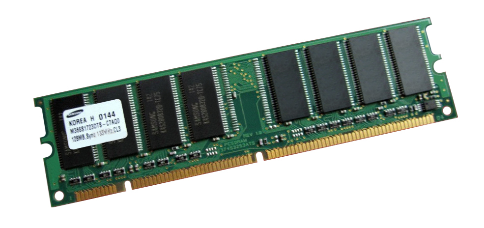 M366S1723DTS-C7A Samsung 128MB PC133 133MHz non-ECC Unbuffered CL3 168-Pin DIMM Memory Module