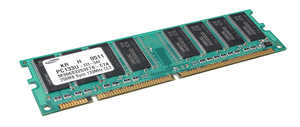 M366S3253ETS-C7A Samsung 256MB PC133 133MHz non-ECC Unbuffered CL3 168-Pin DIMM Memory Module