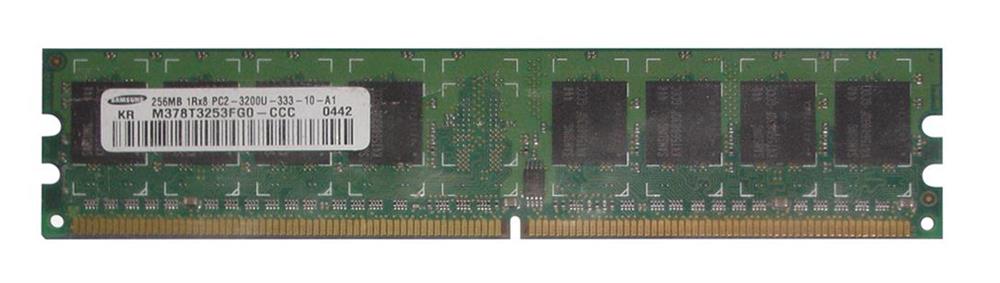 M378T3253FGO-CCC Samsung 256MB PC2-3200 DDR2-400MHz non-ECC Unbuffered CL3 240-Pin DIMM Memory Module
