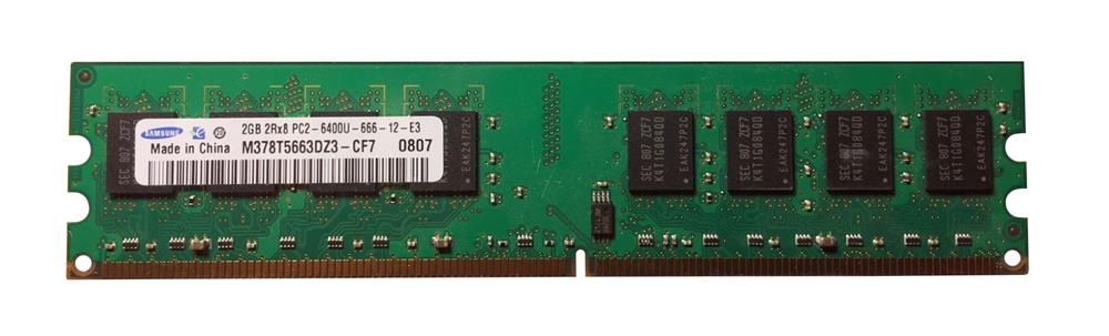 M378T5663DZ3-CF7 Samsung 2GB PC2-6400 DDR2-800MHz non-ECC Unbuffered CL6 240-Pin DIMM Dual Rank Memory Module