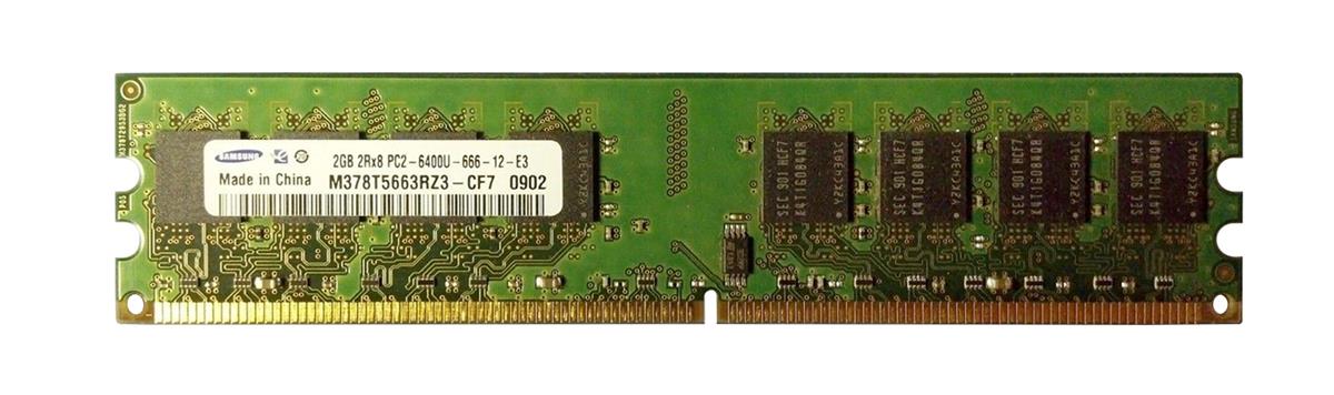 M378T5663RZ3-CF7 Samsung 2GB PC2-6400 DDR2-800MHz non-ECC Unbuffered CL6 240-Pin DIMM Dual Rank Memory Module
