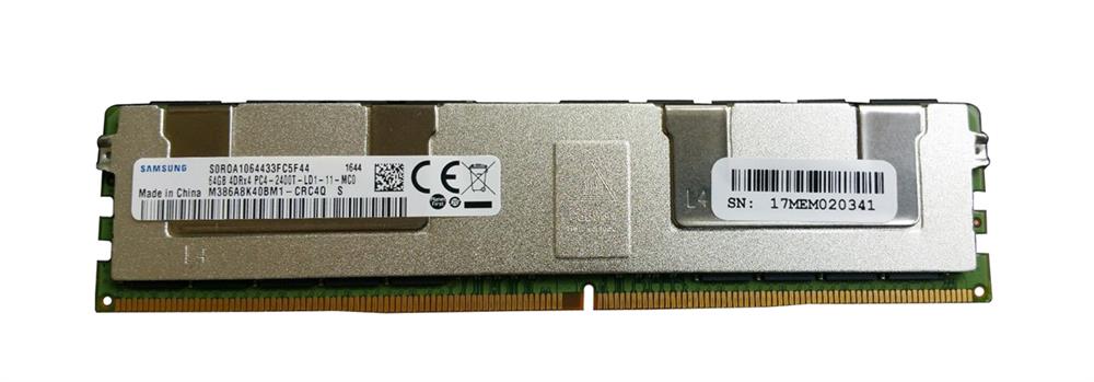 M386A8K40BM1-CRC4Q Samsung 64GB PC4-19200 DDR4-2400MHz Registered ECC CL17 288-Pin Load Reduced DIMM 1.2V Quad Rank Memory Module