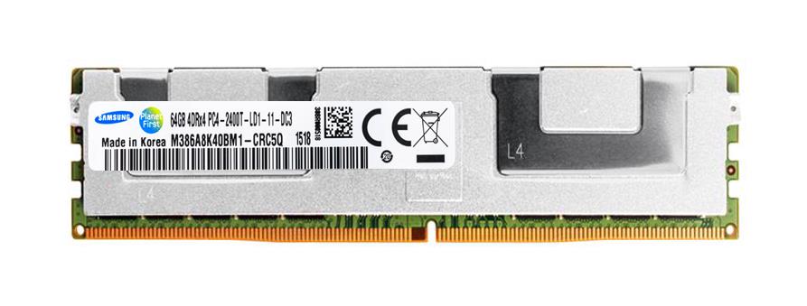 M386A8K40BM1-CRC5Q Samsung 64GB PC4-19200 DDR4-2400MHz Registered ECC CL17 288-Pin Load Reduced DIMM 1.2V Quad Rank Memory Module