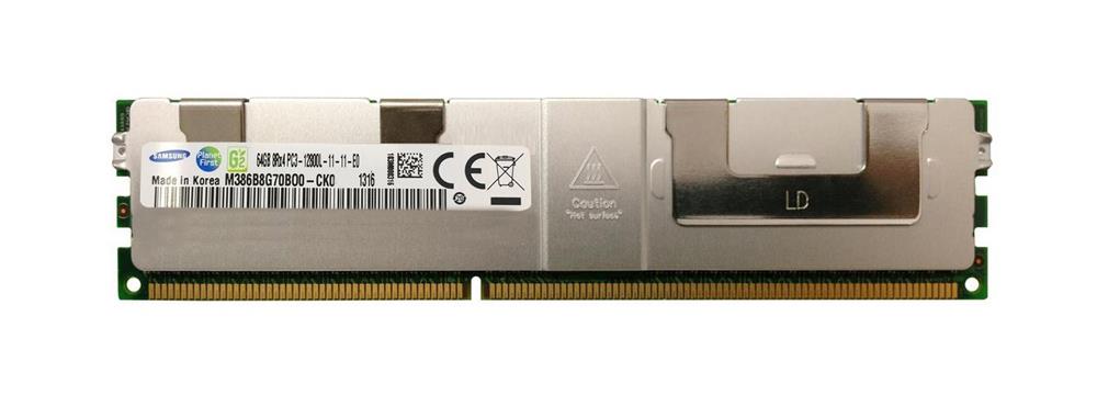 M386B8G70BO0-CK0 Samsung 64GB PC3-12800 DDR3-1600MHz ECC Registered CL11 240-Pin Load Reduced DIMM Octal Rank Memory Module