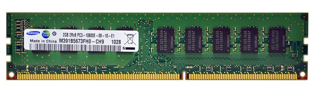 M391B5673FHOCH9 Samsung 2GB PC3-10600 DDR3-1333MHz ECC Unbuffered CL9 240-Pin DIMM Dual Rank Memory Module