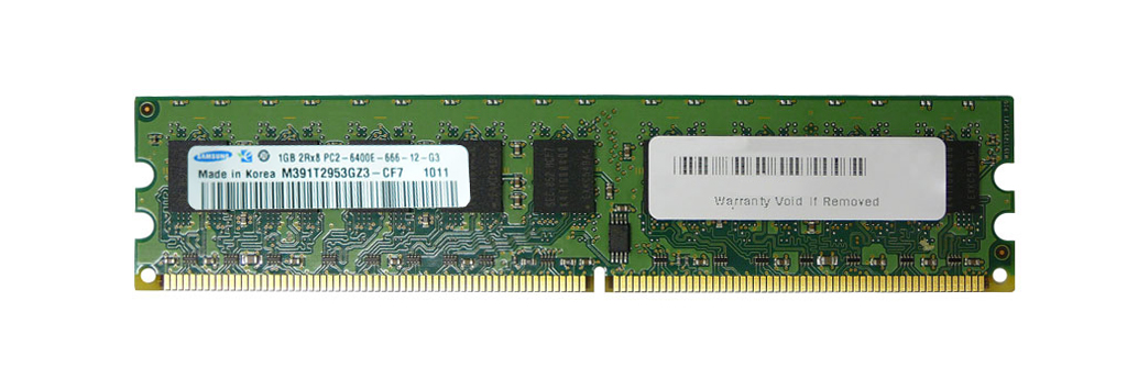 M391T2953GZ3-CF7 Samsung 1GB PC2-6400 DDR2-800MHz ECC Unbuffered CL6 240-Pin DIMM Memory Module