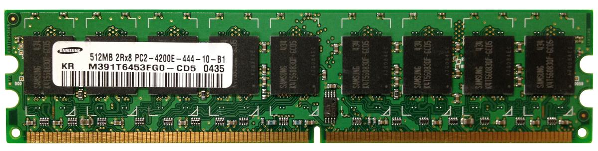 M391T6453FG0-CD5 Samsung 512MB PC2-4200 DDR2-533MHz ECC Unbuffered CL4 240-Pin DIMM Memory Module