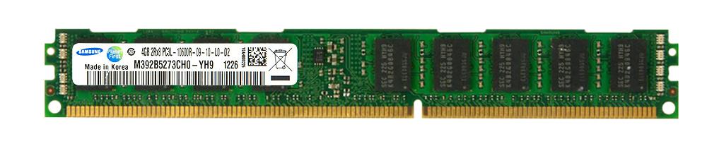 M392B5273CH0-YH9 Samsung 4GB PC3-10600 DDR3-1333MHz ECC Registered CL9 240-Pin DIMM 1.35V Low Voltage Very Low Profile (VLP) Dual Rank Memory Module