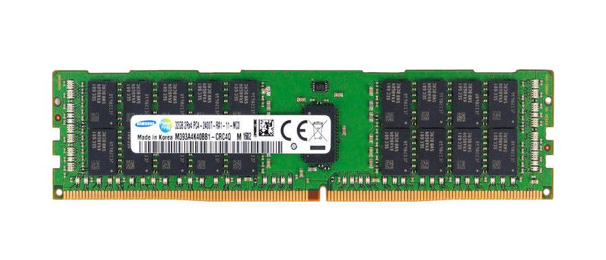 M393A4K40BB1-CRC4Q Samsung 32GB PC4-19200 DDR4-2400MHz Registered ECC CL17 288-Pin DIMM 1.2V Dual Rank Memory Module