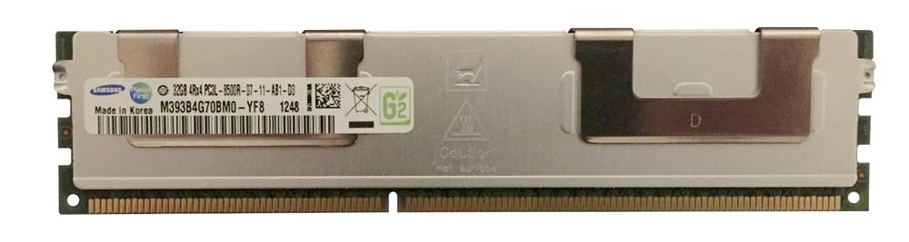 M393B4G70BM0-YF8 Samsung 32GB PC3-8500 DDR3-1066MHz ECC Registered CL7 240-Pin DIMM 1.35V Low Voltage Quad Rank Memory Module
