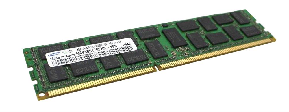 M393B5170FH0-YF8 Samsung 4GB PC3-8500 DDR3-1066MHz ECC Registered CL7 240-Pin DIMM 1.35V Low Voltage Dual Rank Memory Module