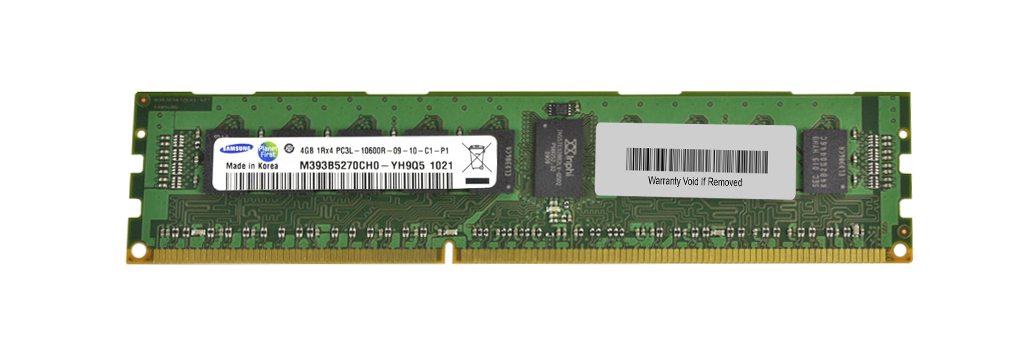 3D-14D325R15077-4G 4GB Module DDR3 PC3-10600 CL=9 Registered ECC w/Parity DDR3-1333 Single Rank, x4 Low Voltage 1.35V 512Meg x 72 for IBM Corp. System x3755 M3 7164J2U 49Y1406; FRU 00U0283; 90Y4551; FRU 00U0283