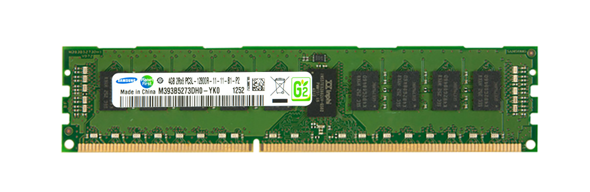 M393B5273DH0-YK0 Samsung 4GB PC3-12800 DDR3-1600MHz ECC Registered CL11 240-Pin DIMM 1.35V Low Voltage Dual Rank Memory Module