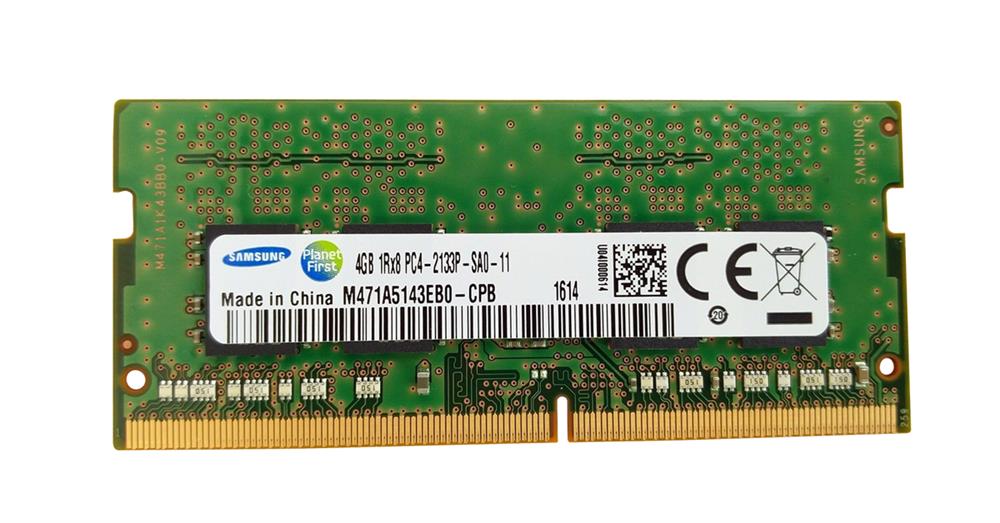 M471A5143EB0-CPB Samsung 4GB PC4-17000 DDR4-2133MHz non-ECC Unbuffered CL15 260-Pin SoDimm 1.2V Single Rank Memory Module