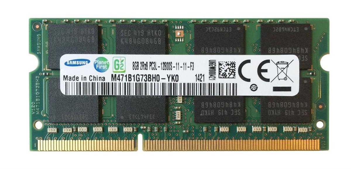 M471B1G73DB0-YK0 Samsung 8GB PC3-12800 DDR3-1600MHz non-ECC Unbuffered CL11 204-Pin SoDimm 1.35V Low Voltage Dual Rank Memory Module