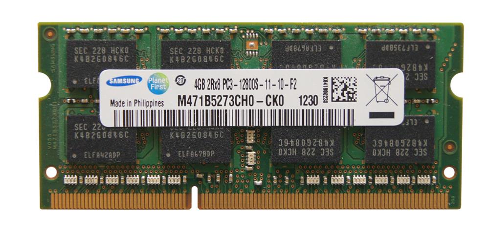 M471B5273CH0-CK0 Samsung 4GB PC3-12800 DDR3-1600MHz non-ECC Unbuffered CL11 204-Pin SoDimm Dual Rank Memory Module