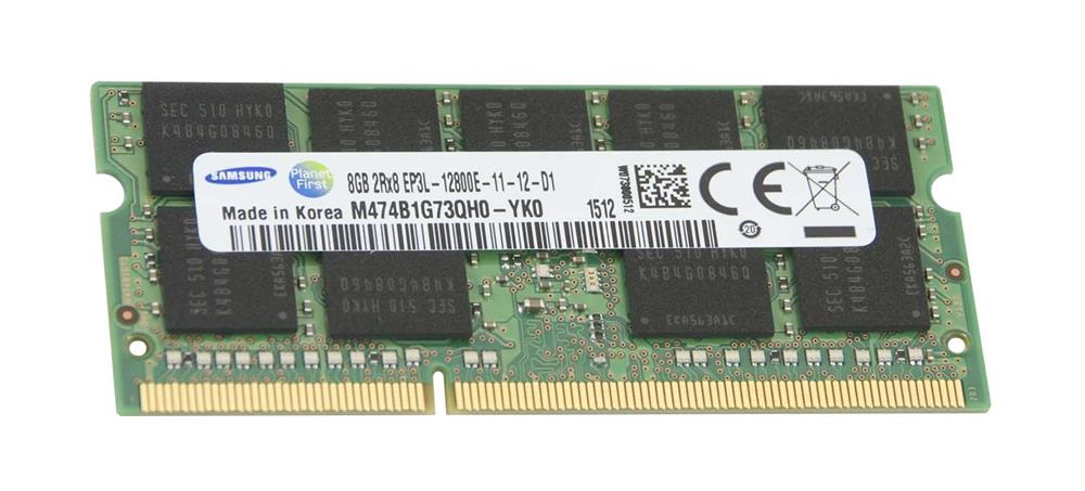 M474B1G73QH0-YK0 Samsung 8GB PC3-12800 DDR3-1600MHz ECC Unbuffered CL11 204-Pin SoDimm 1.35V Low Voltage Dual Rank Memory Module