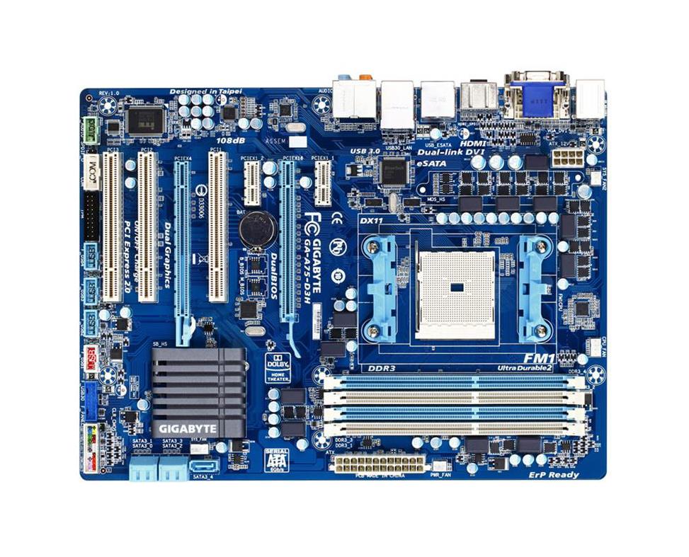 M4L-80080095 Gigabyte Tech GA-A75-D3H Motherboard