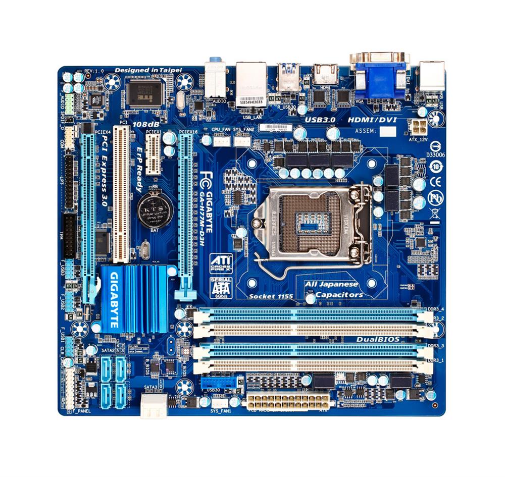 M4L-80098879 Gigabyte Tech GA-H77M-D3H Motherboard