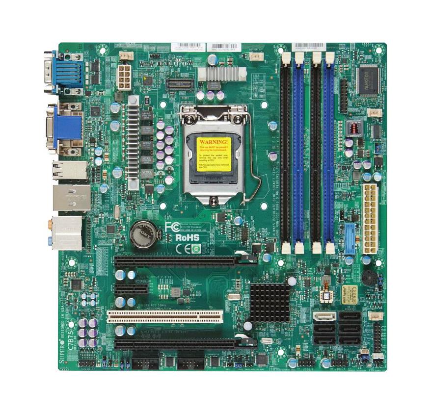 MB-C7B75 SuperMicro C7B75 Socket LGA 1155 Intel B75 Express Chipset 2nd/3rd Generation Core i7 / i5 / i3 / Pentium / Celeron Processors Support DDR3 4x DIMM 1x SATA 3.0Gb/s Micro-ATX Motherboard (Refurbished) (Refurbished)