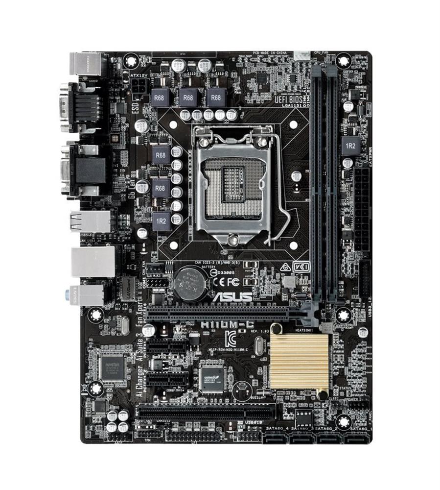 MB-H110MCS ASUS H110M-CS Socket LGA 1151 Intel H110 Chipset 7th/6th Generation Core i7 / i5 / i3 / Pentium / Celeron Processors Support DDR4 2x DIMM 4x SATA 6.0Gb/s Micro-ATX Motherboard (Refurbished)