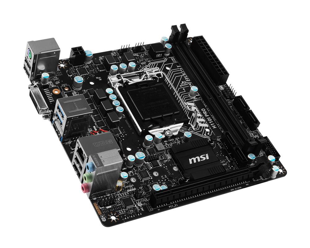 MB-H11IPR MSI H110I PRO Socket LGA 1151 Intel H110 Chipset 6th Generation Core i7 / i5 / i3 / Pentium / Celeron Processors Support DDR4 2x DIMM 4x SATA 6.0Gb/s Mini-ITX Motherboard (Refurbished)