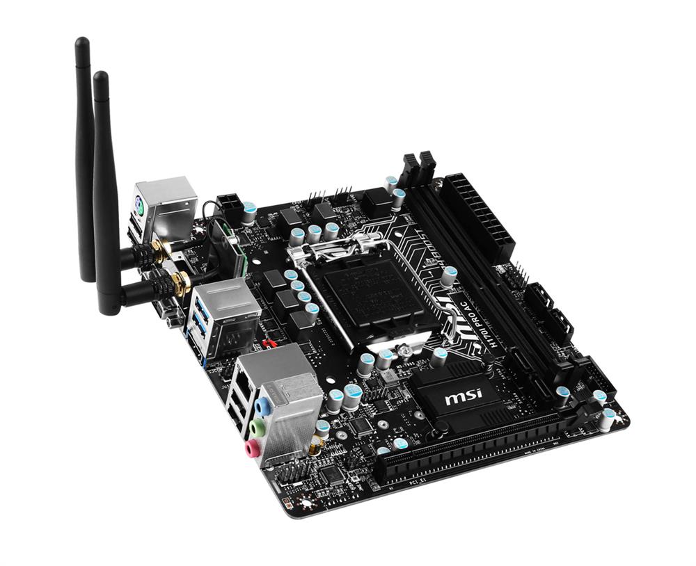 MB-H17IPAC MSI H170I PRO AC Socket LGA 1151 Intel H170 Chipset 6th Generation Core i7 / i5 / i3 / Pentium / Celeron Processors Support DDR4 2x DIMM 4x SATA 6.0Gb/s Mini-ITX Motherboard (Refurbished)
