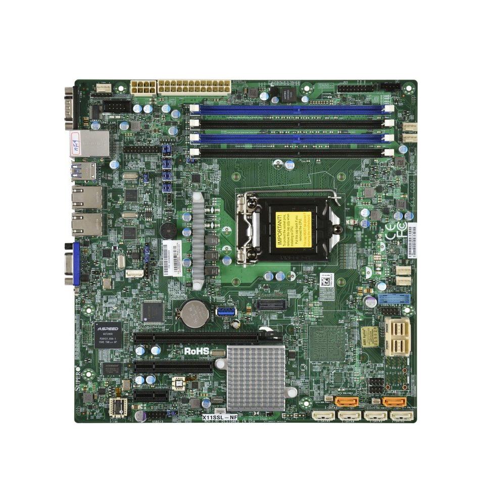 MB-X11LNF SuperMicro X11SSL-nF Socket LGA 1151 Intel C232 Chipset Xeon E3-1200 v5/v6 7th/6th Generation Core i3/ Pentium/ Celeron Processors Support DDR4 4x DIMM 6x SATA3 6.0Gb/s Micro ATX Server Motherboard (Refurbished) (Refurbished)
