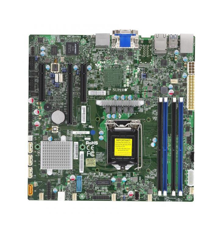 MB-X11SQF SuperMicro X11SSZ-QF Socket LGA 1151 Intel Q170 Express Chipset Core i7 / i5 / i3 / Pentium / Celeron Processors Support DDR4 4x DIMM 4x SATA3 6.0Gb/s Micro-ATX Motherboard (Refurbished)