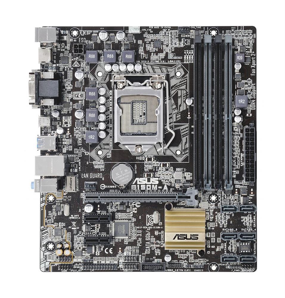MBB150MA ASUS B150M-A D3 Socket LGA 1151 Intel B150 Chipset 6th Generation Core i7 / i5 / i3 / Pentium / Celeron Processors Support DDR3 4x DIMM 6x SATA 6.0Gb/s Micro-ATX Motherboard (Refurbished)