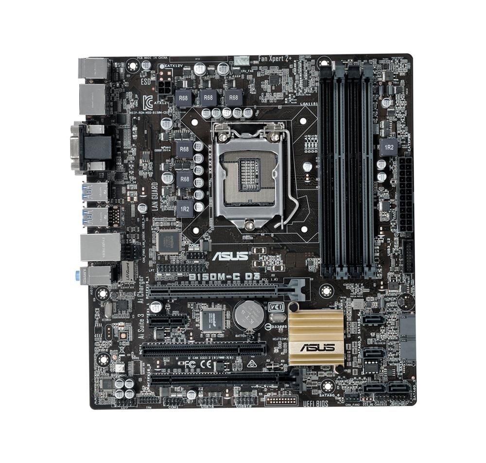 MBB15MCD3 ASUS B150M-C D3 Socket LGA 1151 Intel B150 Chipset 6th Generation Core i7 / i5 / i3 / Pentium / Celeron Processors Support DDR3 4x DIMM 6x SATA 6.0Gb/s uATX Motherboard (Refurbished)