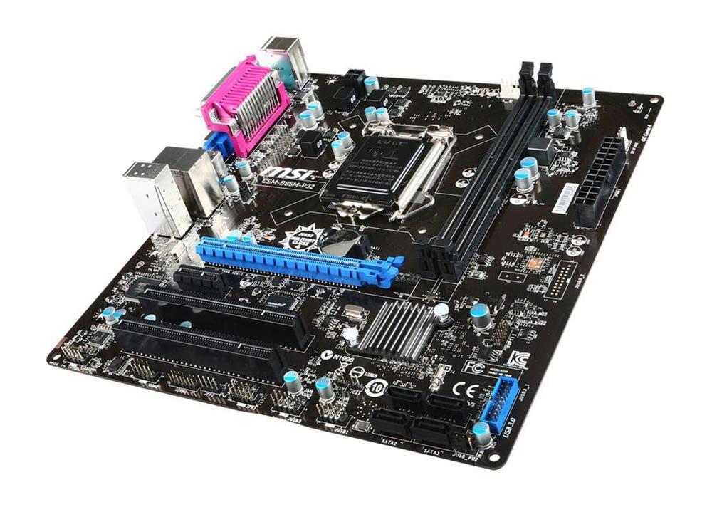 MBCSMB85P MSI CSM-B85M-P32 Socket LGA 1150 Intel B85 Chipset Core i7 / i5 / i3 / Pentium / Celeron Processors Support DDR3 2x DIMM 2x SATA 3.0Gb/s Micro-ATX Motherboard (Refurbished)