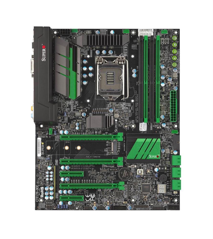 MBDC7Z170OCEO SuperMicro C7Z170-OCE Socket LGA 1151 Intel Z170 Express Chipset 6th/7th Generation Core i7 / i5 / i3 Processors Support DDR4 RAM 4x DIMM 6x SATA 6.0GB ATX Motherboard (Refurbished)