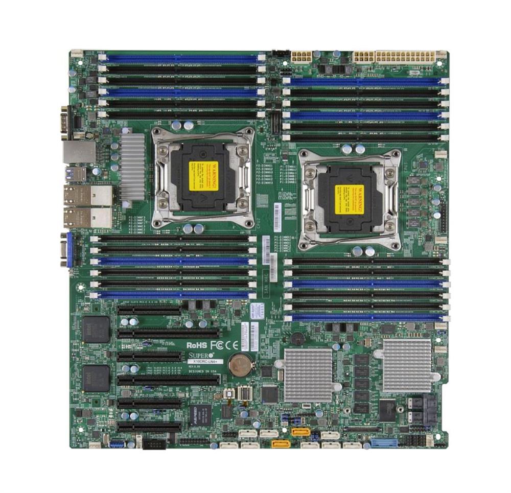 MBDX10DRILN4O3 SuperMicro X10DRi-LN4 Dual Socket R3 LGA 2011 Xeon E5-2600 v4 / v3 Intel C612 Chipset DDR4 24 x DIMM 10 x SATA 6Gbps EE-ATX Server Motherboard (Refurbished)