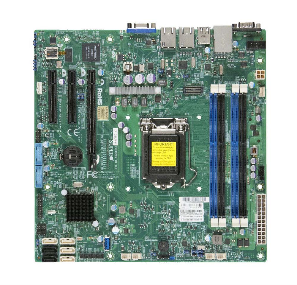 MBDX10SLMFO3YR SuperMicro X10SLM-F Socket LGA 1150 Intel C224 Express Chipset Intel Xeon E3-1200 v3/v4 4th Generation Core i3 / Pentium / Celeron Processors Support DDR3 4x DIMM 4x SATA3 6.0Gb/s Micro-ATX Server Motherboard (Refurbished)