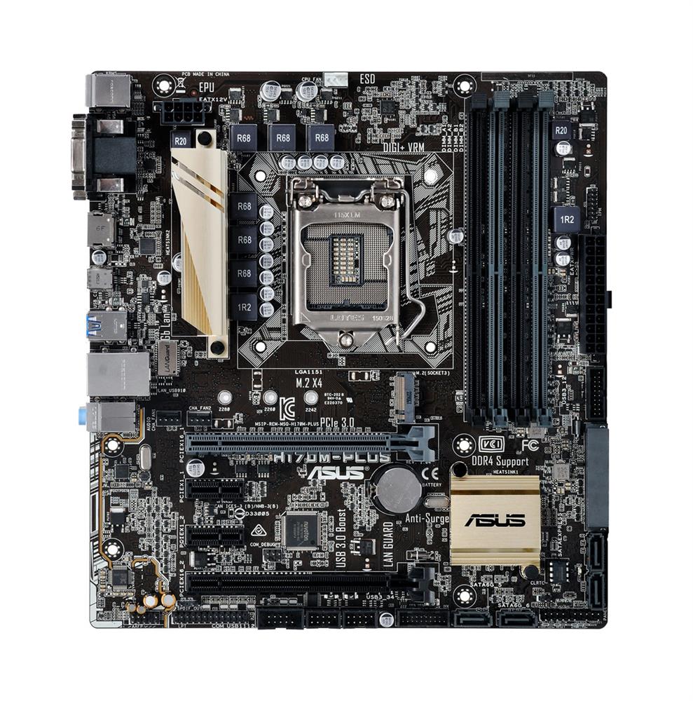 MBH170MPS ASUS H170M-PLUS/CSM Socket LGA 1151 Intel H170 Chipset 6th Generation Core i7 / i5 / i3 / Pentium / Celeron Processors Support DDR4 4x DIMM 6x SATA 6.0Gb/s Micro-ATX Motherboard (Refurbished)