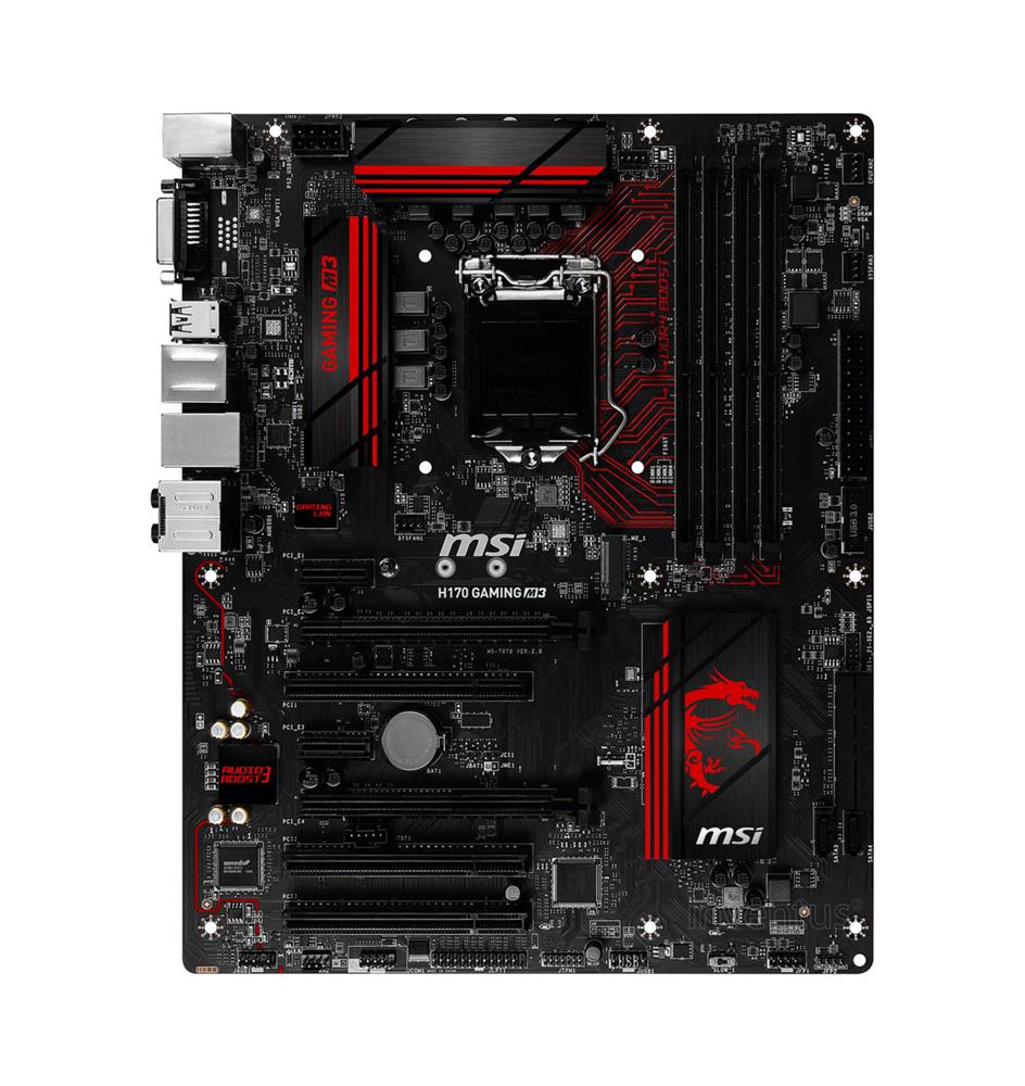 MBH17GM3 MSI H170 GAMING M3 Socket LGA 1151 Intel H170 Chipset 6th Generation Core i7 / i5 / i3 / Pentium / Celeron Processors Support DDR4 4x DIMM 6x SATA 6.0Gb/s ATX Motherboard (Refurbished)