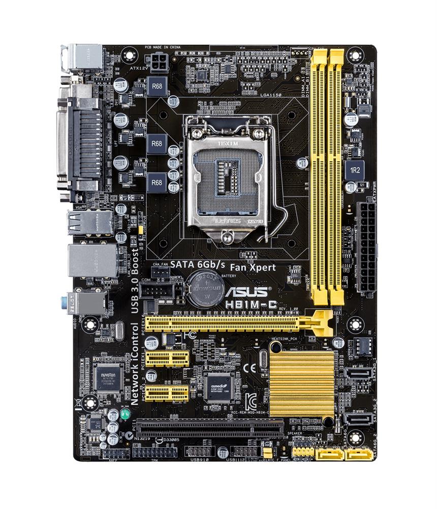 MBH81MCSO ASUS H81m-C/CSM/SI Socket LGA 1150 Intel H81 Express Chipset Core i7 / i5 / i3 / Pentium / Celeron Processors Support DDR3 2x DIMM 2x SATA 6.0Gb/s Micro-ATX Motherboard (Refurbished)