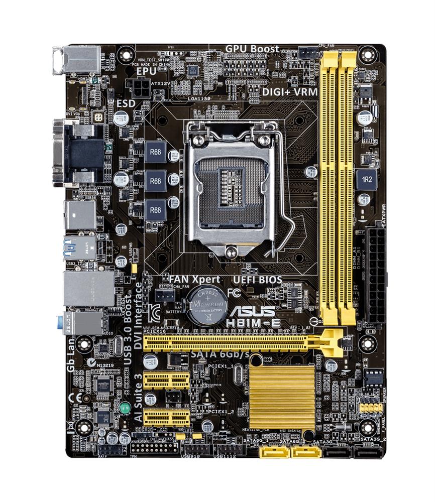 MBH81ME ASUS H81M-E Socket LGA 1150 Intel H81 Chipset 4th Generation Core i7 / i5 / i3 / Pentium / Celeron Processors Support DDR3 2x DIMM 2x SATA 6.0Gb/s uATX Motherboard (Refurbished)