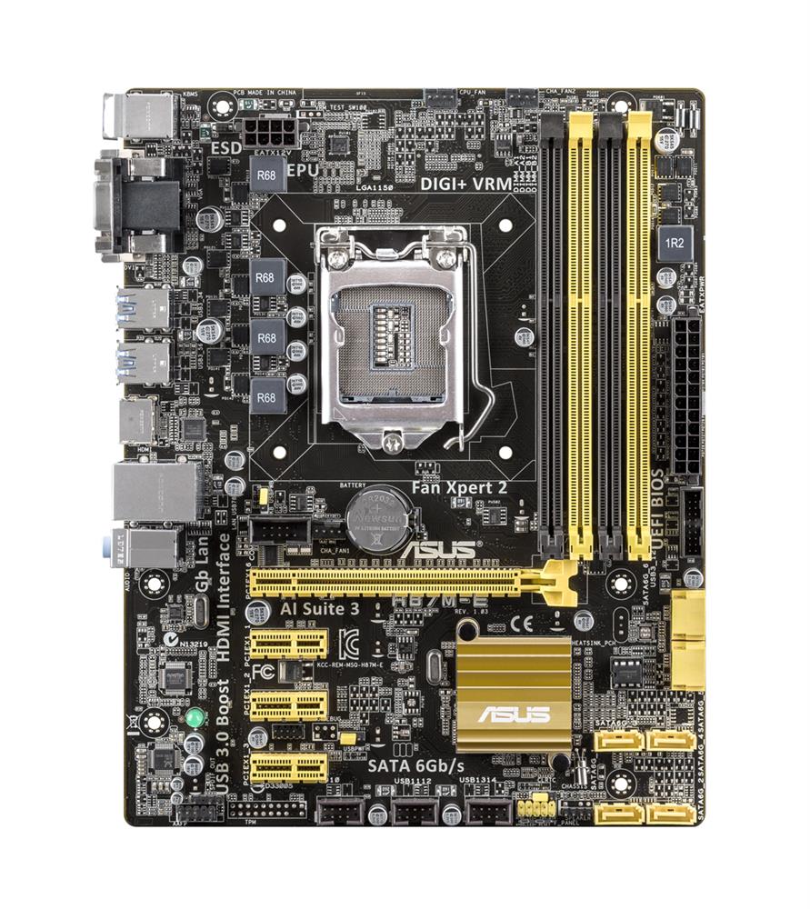 MBH87ME ASUS H87M-E Socket LGA 1150 Intel H87 Chipset 4th Generation Core i7 / i5 / i3 / Pentium / Celeron Processors Support DDR3 4x DIMM 6x SATA 6.0Gb/s uATX Motherboard (Refurbished)