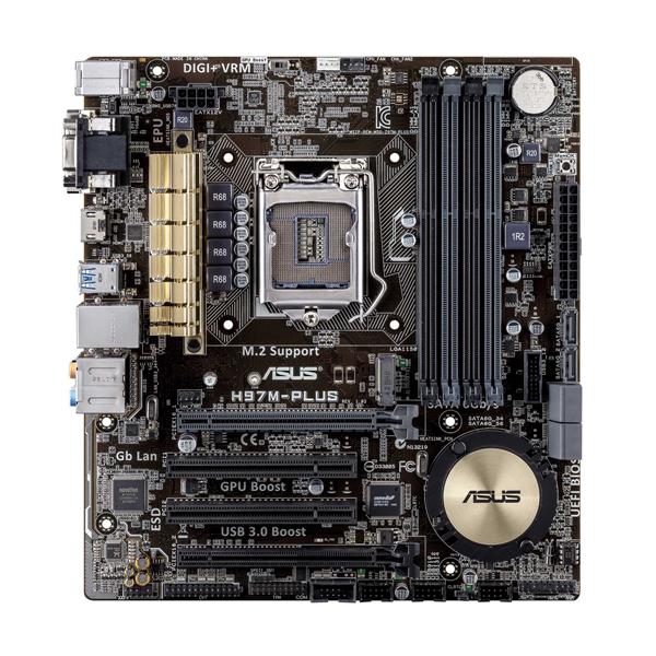 MBH97MPLU ASUS H97M-PLUS Socket LGA 1150 Intel H97 Chipset 5th/ New 4th/4th Generation Core i7 / i5 / i3 / Pentium / Celeron Processors Support DDR3 4x DIMM 6x SATA 6.0Gb/s Micro-ATX Motherboard (Refurbished)