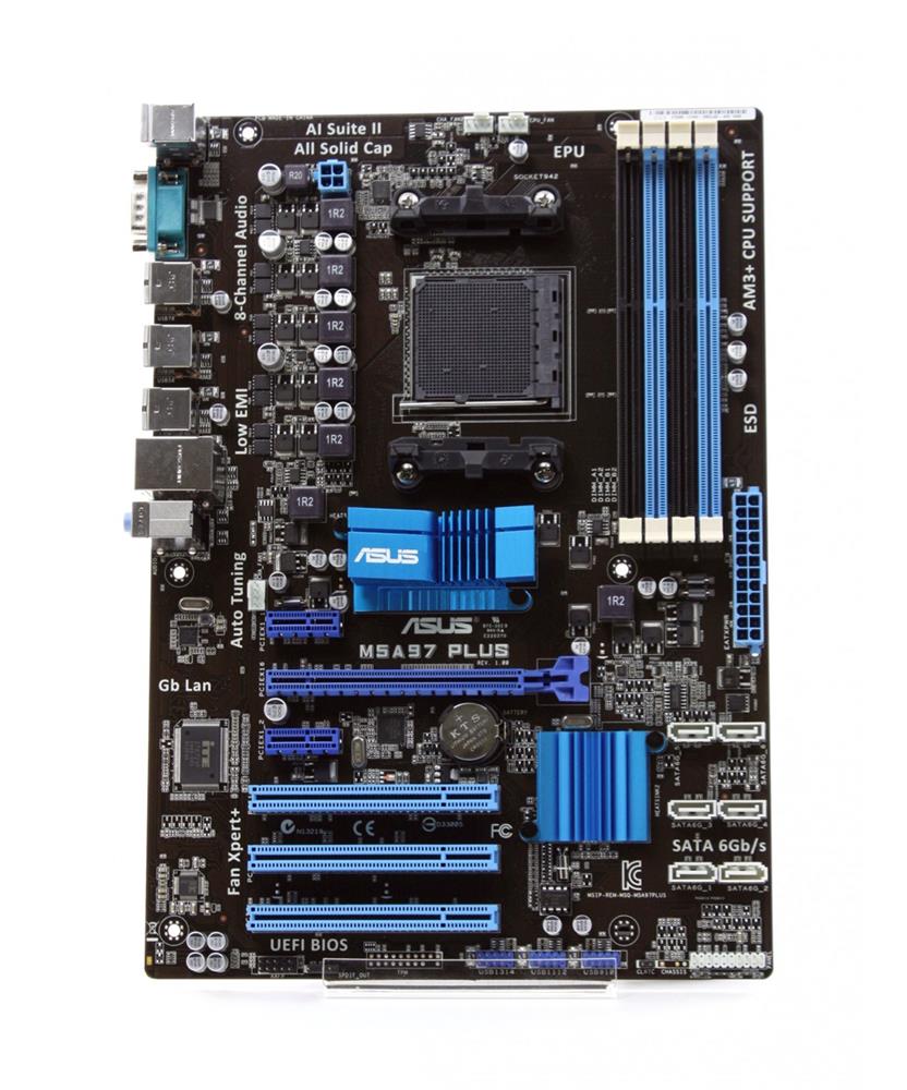 MBM5A97PS ASUS Socket AM3+ AMD 970 + SB950 Chipset AMD Phenom II/ AMD Athlon II/ AMD Sempron 100 Series Processors Support DDR3 4x DIMM 6x SATA 6.0Gb/s ATX Motherboard (Refurbished)