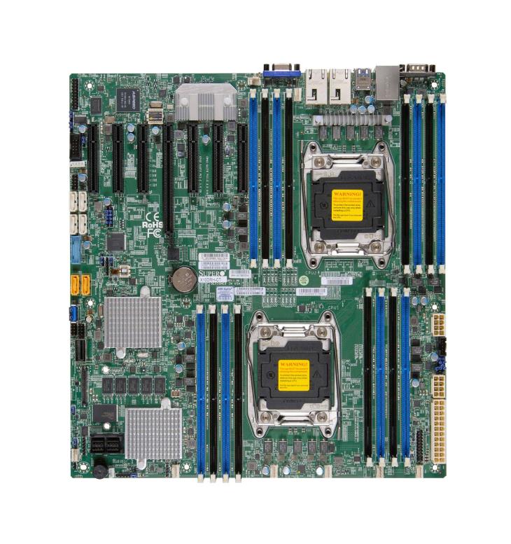 MBX10DHCB SuperMicro X10DRH-C Dual Socket R3 LGA 2011 Xeon E5-2600 v4 / v3 Intel C612 Chipset DDR4 16 x DIMM 10 x SATA 6Gbps E-ATX Server Motherboard (Refurbished)