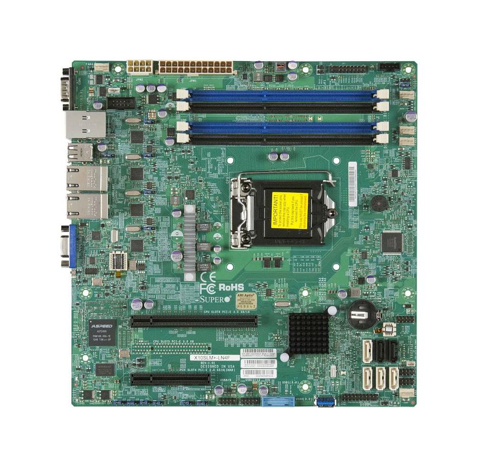 MBX10S4F SuperMicro X10slm-ln4f-o LGA1150 Intel C224 DDR3 SATA3usb3.0 V4GBe Microatx Server Motherboard (Refurbished)