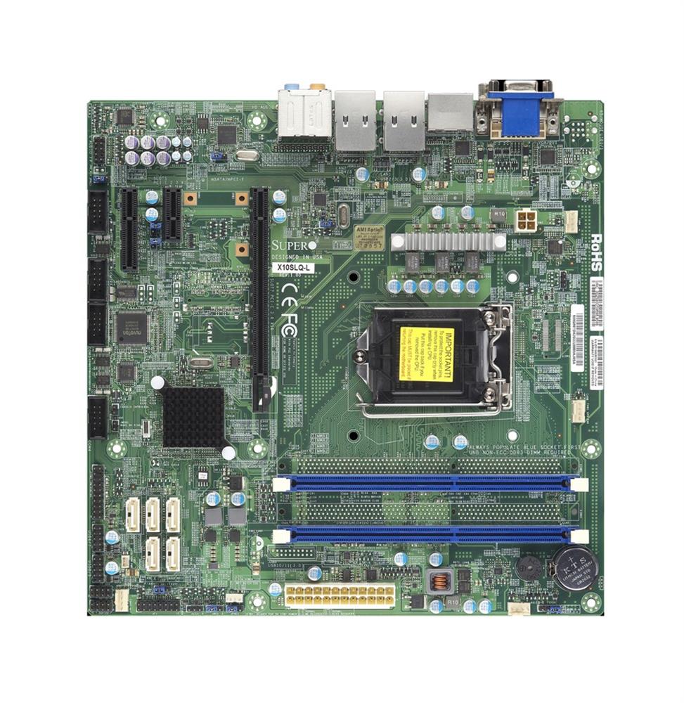 MBX10SLQL SuperMicro X10SLQ-L Socket LGA 1150 Intel Q87 Express Chipset 4th Generation Core i7 / i5 / i3 / Pentium / Celeron Processors Support DDR3 2xDIMM 5x SATA3 6.0Gb/s uATX Motherboard (Refurbished)