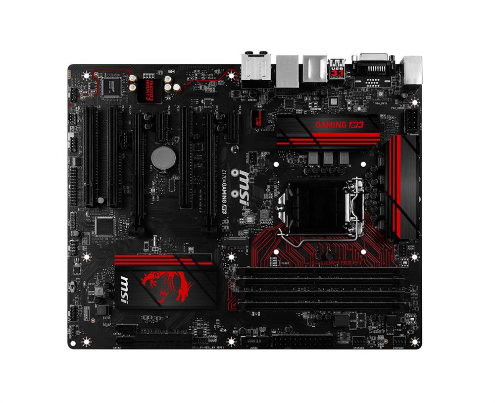 MBZ17AGM3 MSI Socket LGA 1151 Intel Z170 Express Chipset 6th Generation Core i7 / i5 / i3 / Pentium / Celeron Processors Support DDR4 4x DIMM 6x SATA 6.0Gb/s ATX Motherboard (Refurbished)