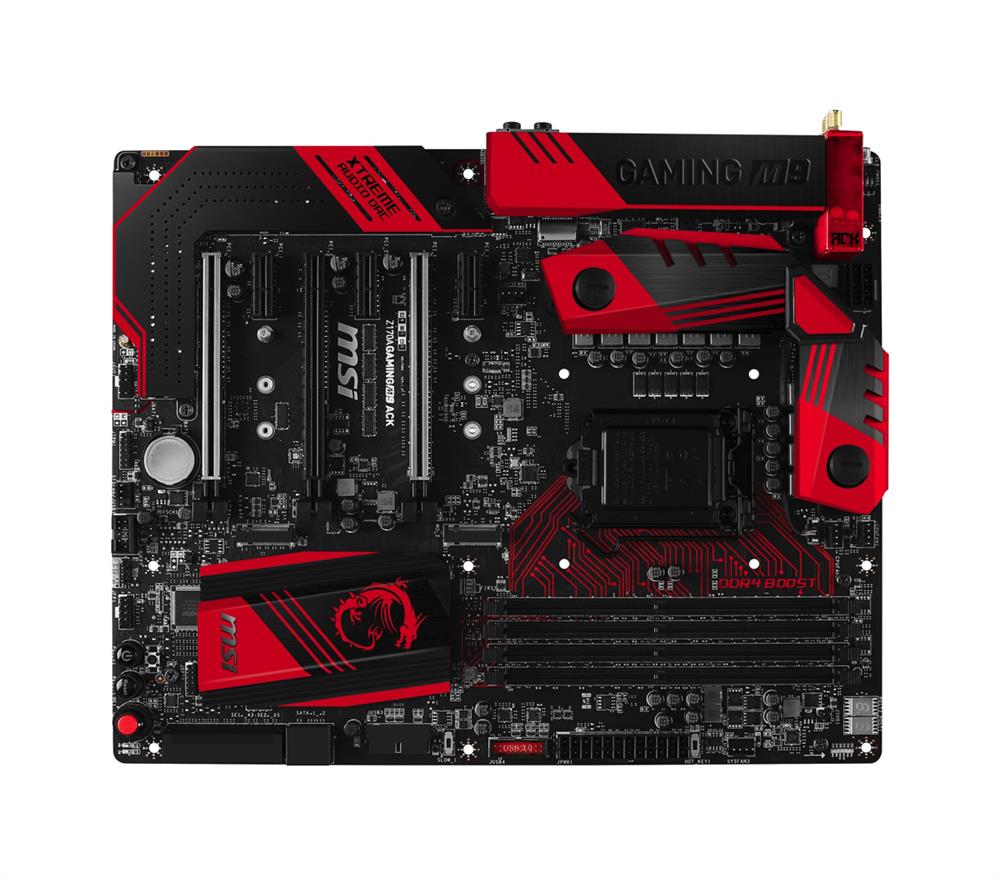 MBZ17AGMA MSI Z170A GAMING M9 ACK Socket LGA 1151 Intel Z170 Express Chipset 6th Generation Core i7 / i5 / i3 / Pentium / Celeron Processors Support DDR4 4x DIMM 6x SATA 6.0Gb/s ATX Motherboard (Refurbished)