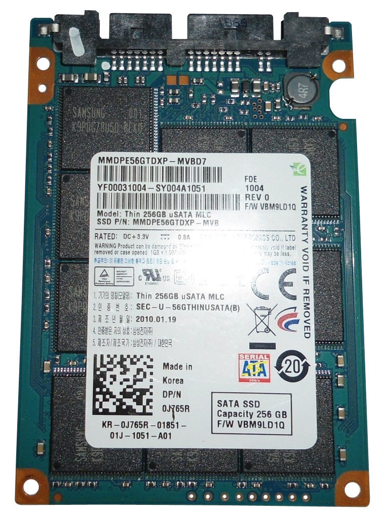 MMDPE56GTDXP-MVB Samsung 256GB MLC SATA 3Gbps uSATA 1.8-inch Internal Solid State Drive (SSD)