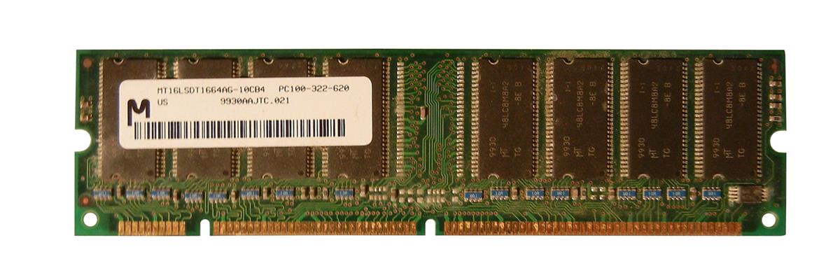 MT16LSDT1664AG-10CB4 Micron 128MB PC100 100MHz non-ECC Unbuffered CL2 168-Pin DIMM Memory Module